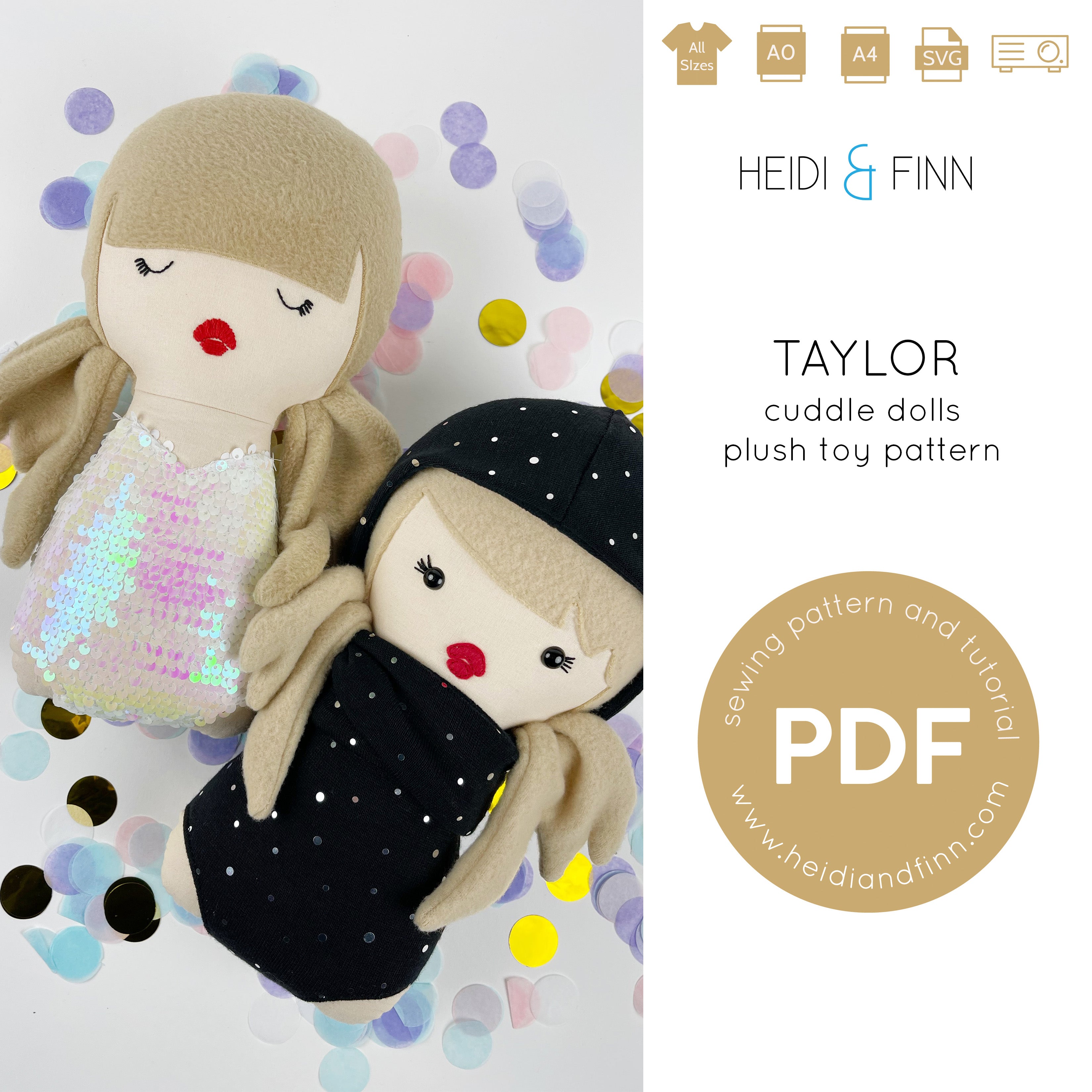 Cuddle Dolls TAYLOR SWIFT – Heidi&Finn - Main Image
